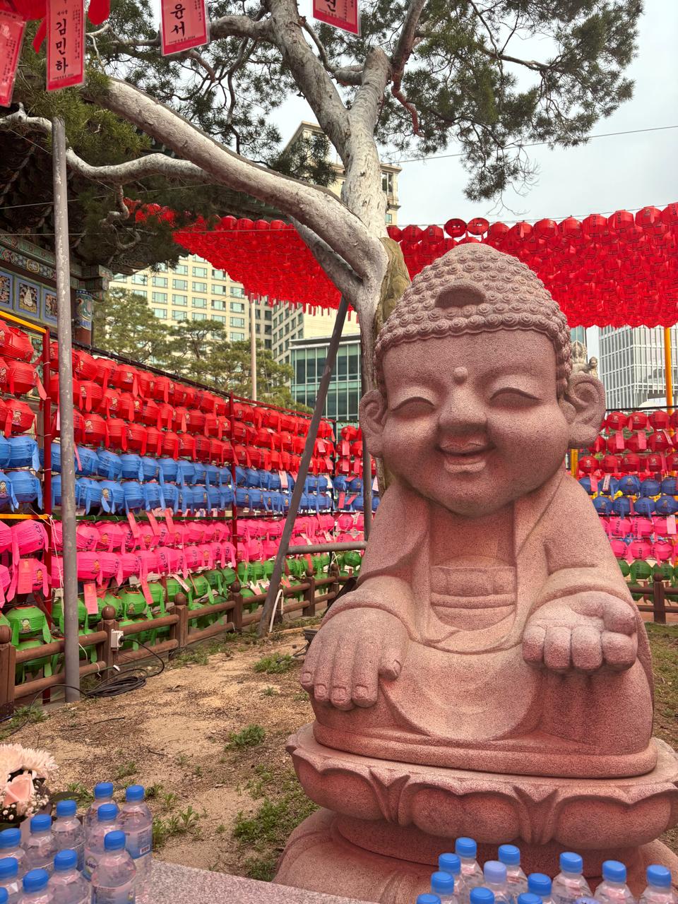 Buddha statue among lanterns in South Korea